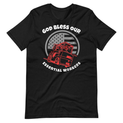 Forklift, God Bless Our Essential Workers RW, Industry Clothing, Unisex t-shirt