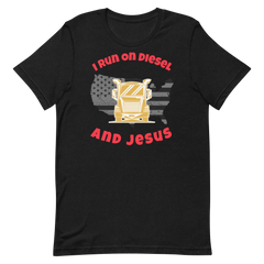 Trucker, I Run on Diesel and Jesus GR, Industry Clothing, Unisex t-shirt