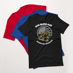 Forklift, God Bless Our Essential Workers GW, Industry Clothing, Unisex t-shirt