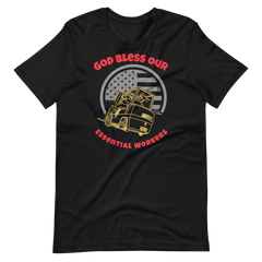 Forklift, God Bless Our Essential Workers GR, Industry Clothing, Unisex t-shirt