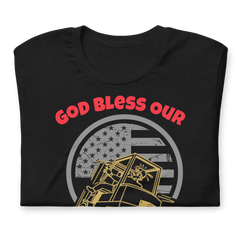 Forklift, God Bless Our Essential Workers GR, Industry Clothing, Unisex t-shirt