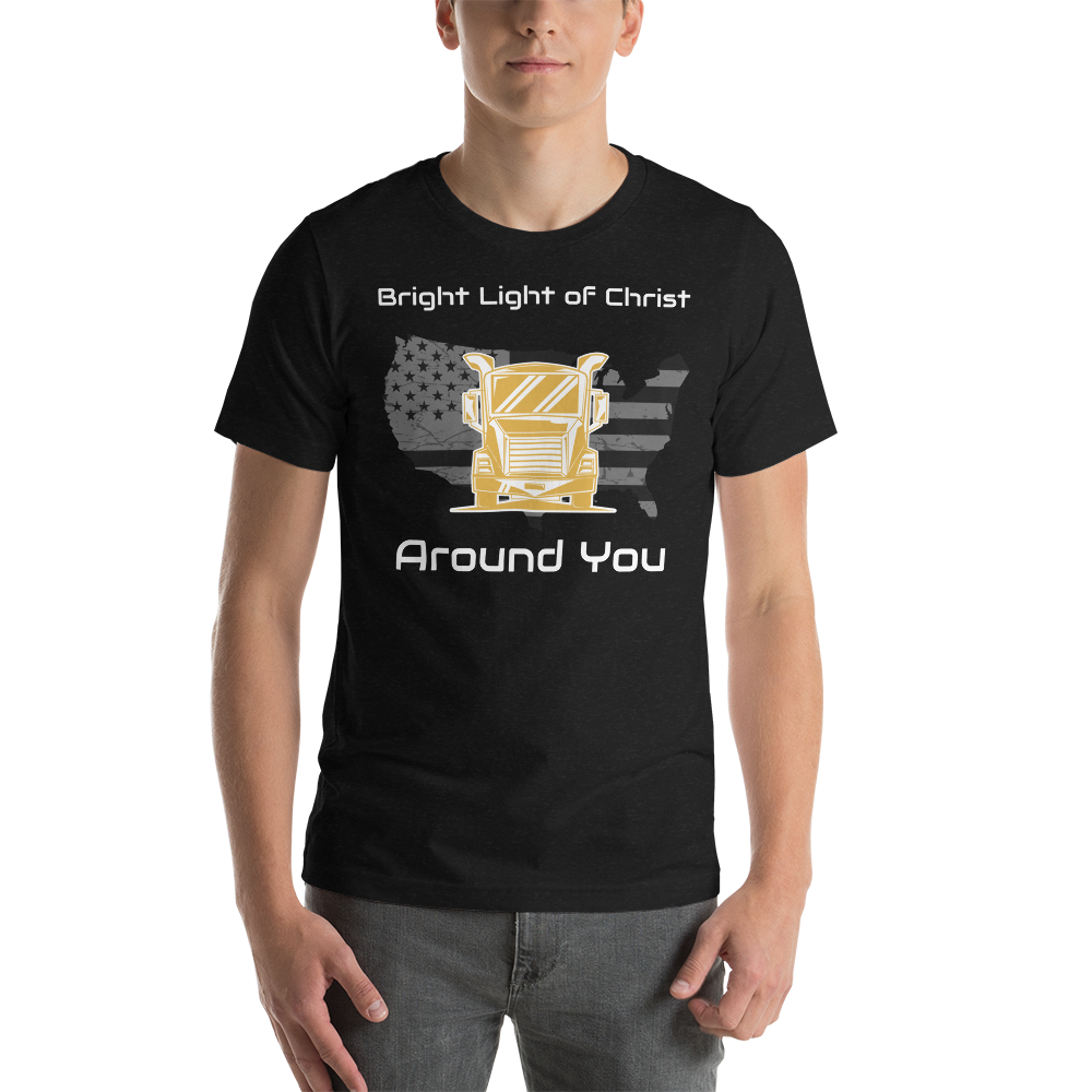 Trucker, Bright Light of Christ Around You GW, Industry Clothing, Unisex t-shirt