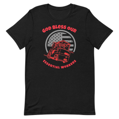 Forklift, God Bless Our Essential Workers R, Industry Clothing, Unisex t-shirt