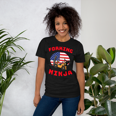 Forklift 2 Forking Ninja GR US Flag, Industry Clothing, Unisex t-shirt