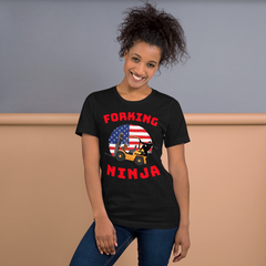 Forklift 2 Forking Ninja GR US Flag, Industry Clothing, Unisex t-shirt