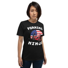 Forklift 2 Forking Ninja RW American Flag, Industry Clothing, Unisex t-shirt