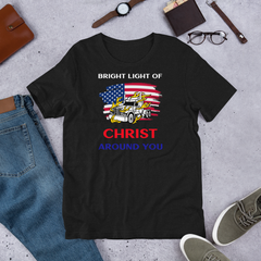 American Trucker, Bright Light of Christ Around You RWB, Industry Clothing, Unisex t-shirt