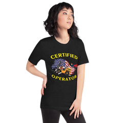 Forklift Superhero Certified Forklift Operator F1FGY Unisex t-shirt