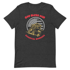 Forklift, God Bless Our Essential Workers GR, Industry Clothing, Unisex t-shirt