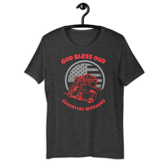 Forklift, God Bless Our Essential Workers R, Industry Clothing, Unisex t-shirt