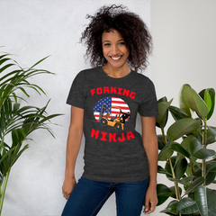 Forklift 2 Forking Ninja GR US Flag, Industry Clothing, Unisex t-shirt