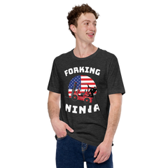 Forklift 2 Forking Ninja RW American Flag, Industry Clothing, Unisex t-shirt