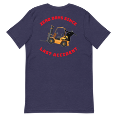 Forklift Ninja Zero Days Since Last Accident Back GR Unisex t-shirt