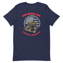 Forklift, God Bless Our Essential Workers GR, Industry Clothing, Unisex t-shirt