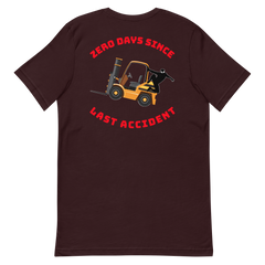 Forklift Ninja Zero Days Since Last Accident Back GR Unisex t-shirt